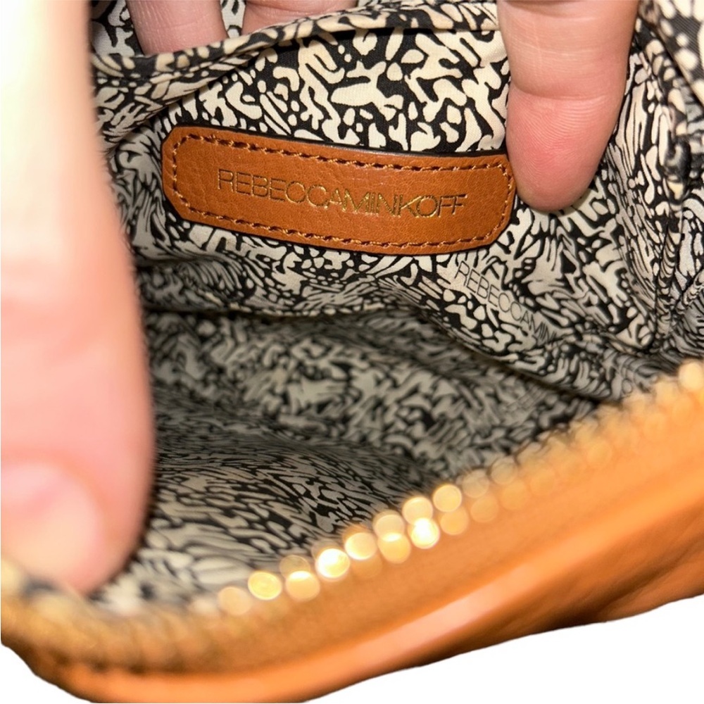Rebecca Minkoff caramel brown gold hardware Crossbody bag Coachella - Picture 2 of 9